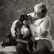 Boxer with owner