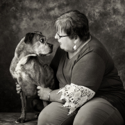 Boxer with owner